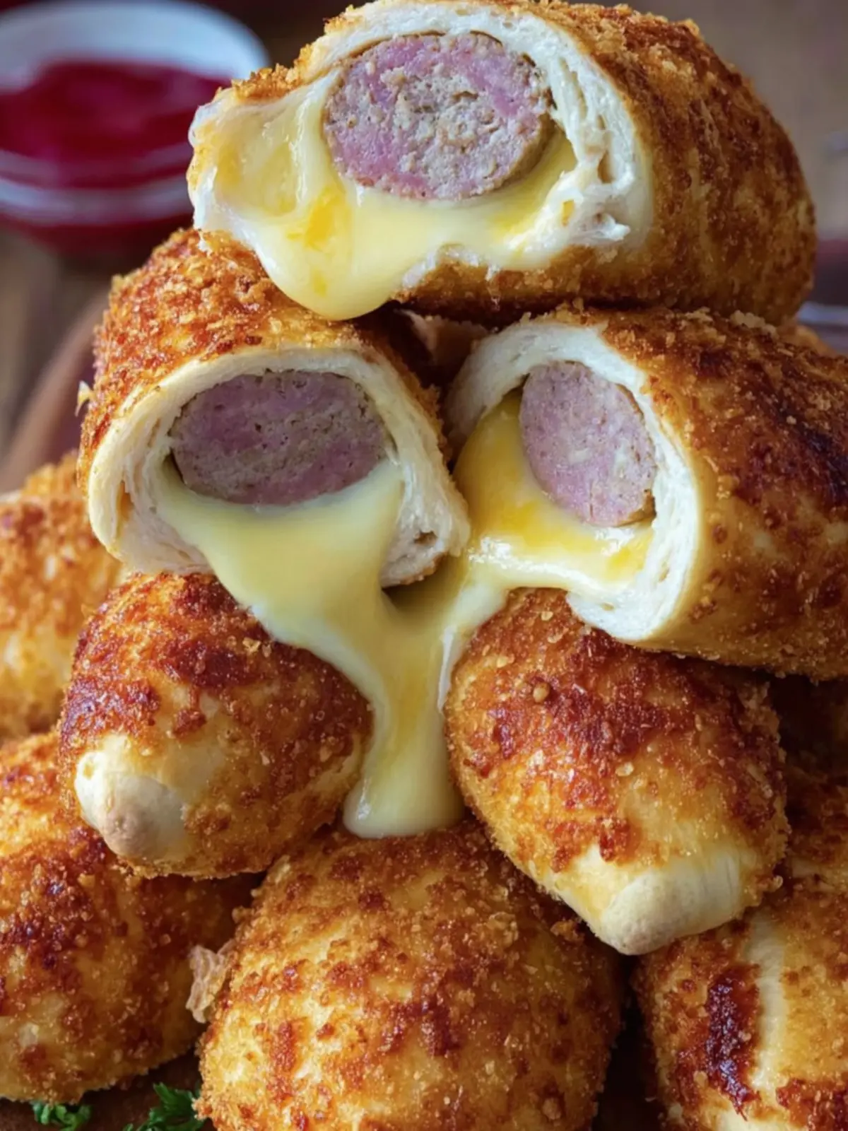 Cheesy Sausage Bread Rolls First Image