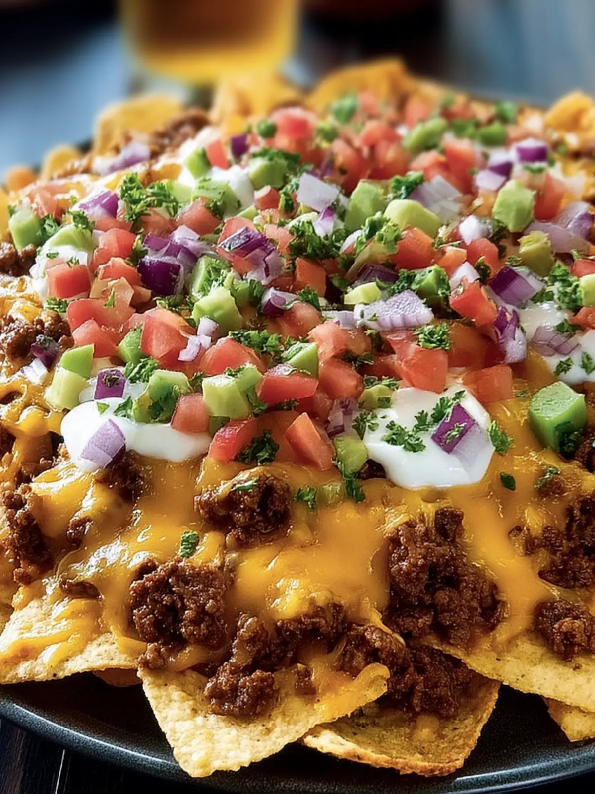 Loaded Cheesy Beef Nachos Platter First Image