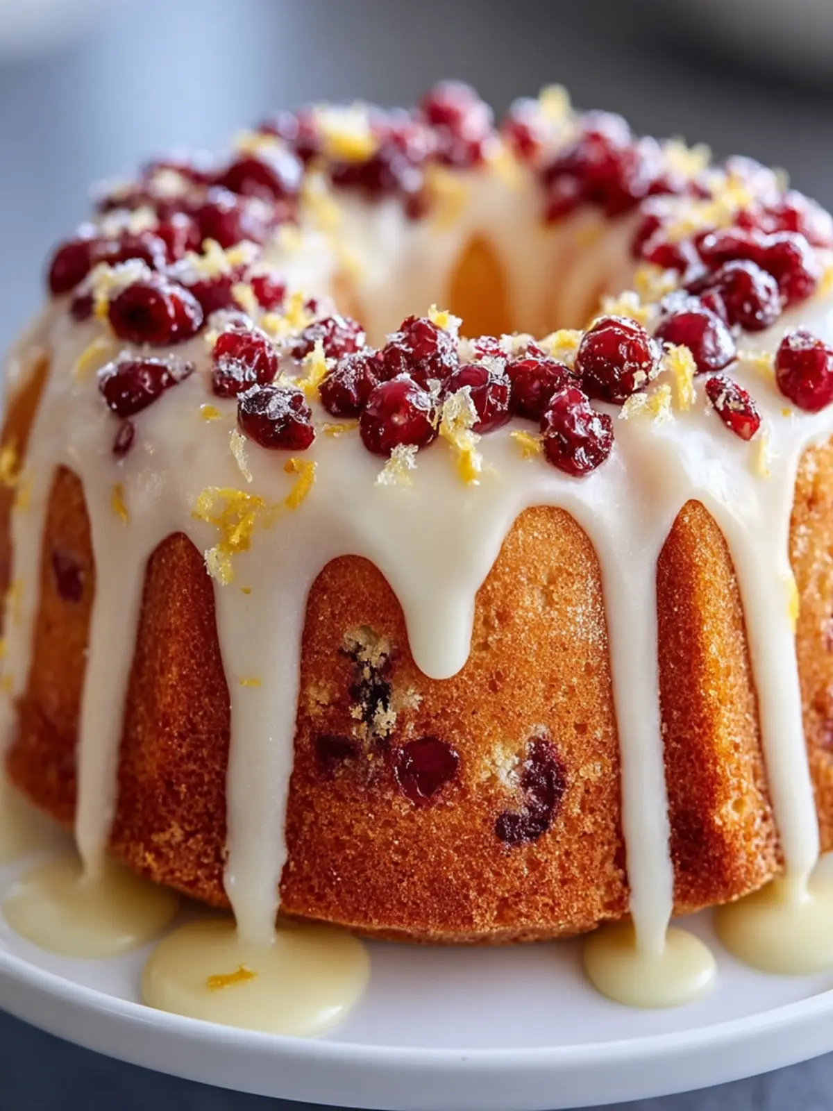 Cranberry Orange Bundt Cake First Image