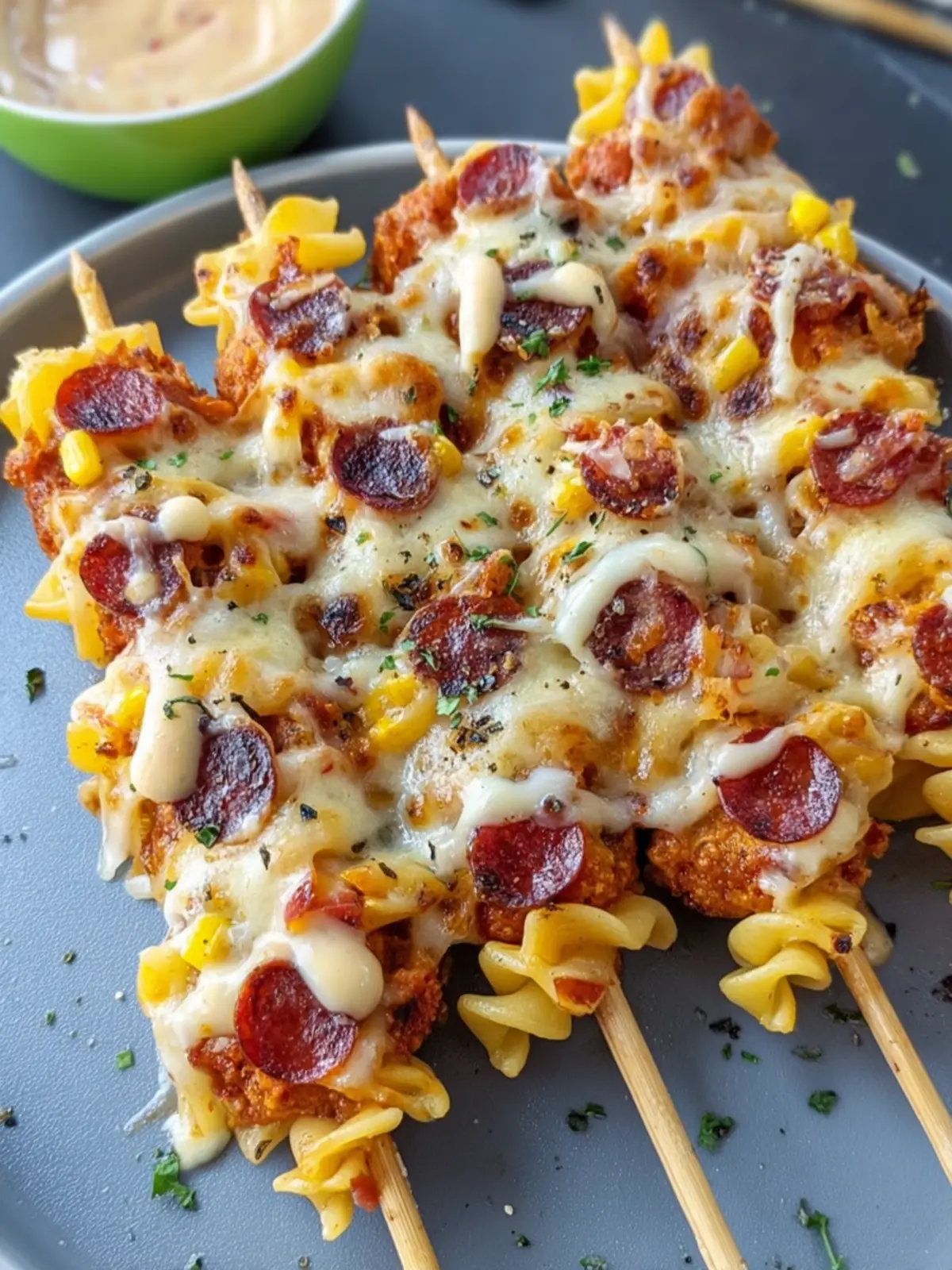 Cheesy Pepperoni Pasta Skewers First Image