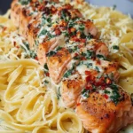 Creamy Garlic Salmon Pasta Delight First Image