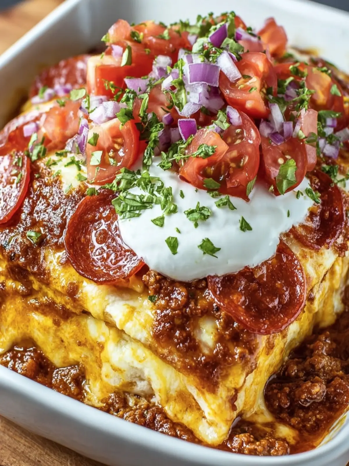 Savory Pepperoni Enchilada Bake First Image