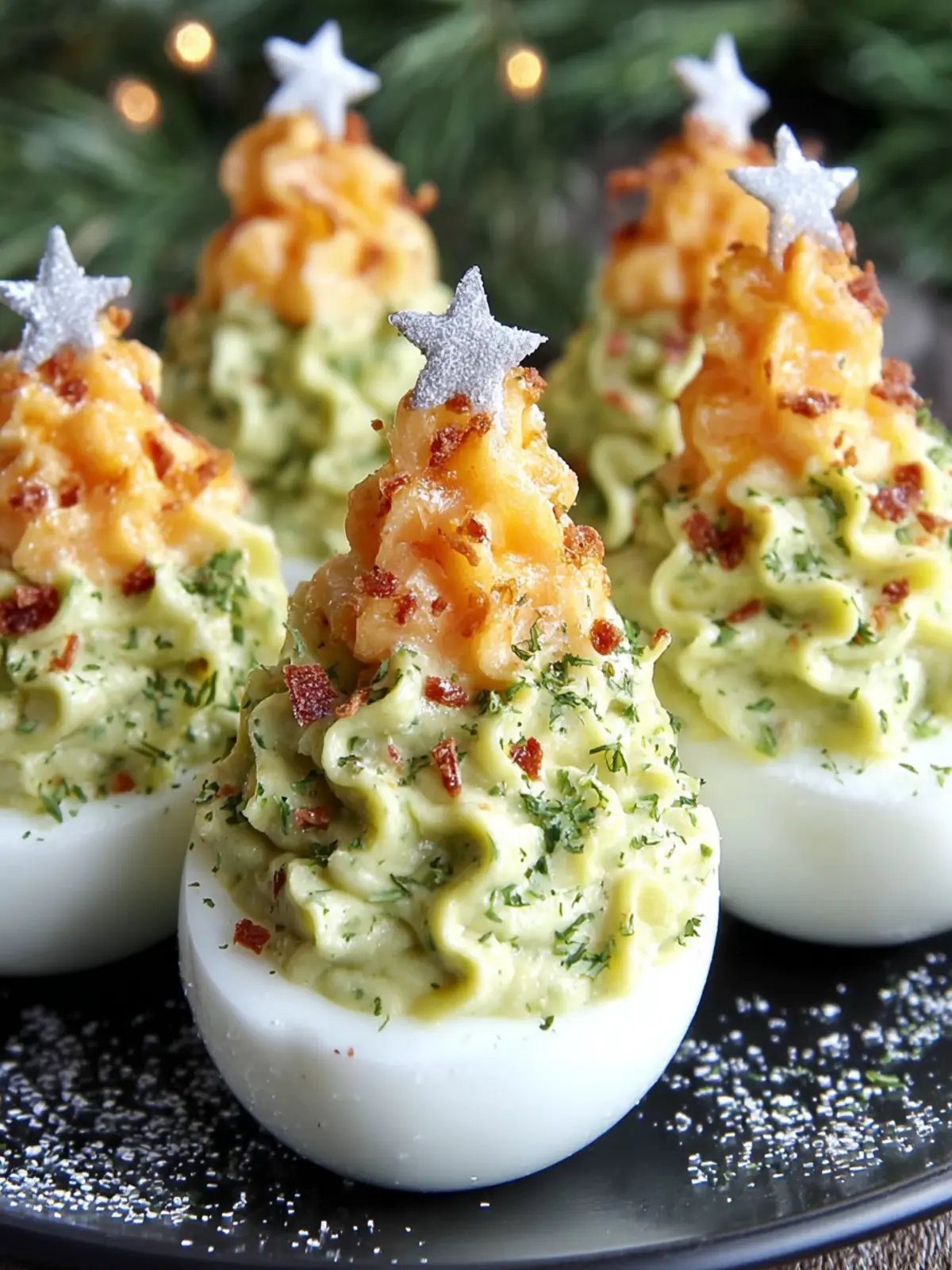 Festive Christmas Tree Deviled Eggs First Image