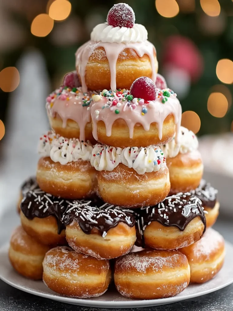 Holiday Donut Tower Dessert First Image
