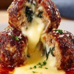 Cheese-Stuffed Savory Meatballs Recipe First Image