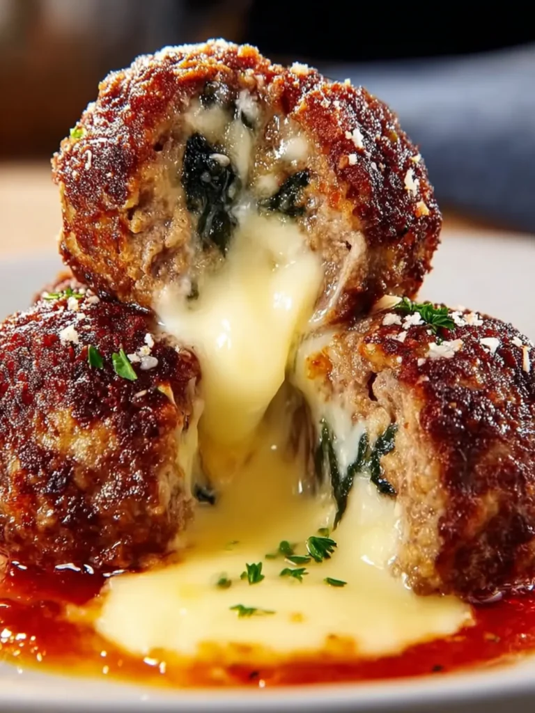 Cheese-Stuffed Savory Meatballs Recipe First Image