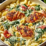 Creamy Spinach and Artichoke Chicken Pasta Delight First Image