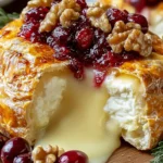 Decadent Baked Stuffed Brie with Cranberries & Walnuts First Image