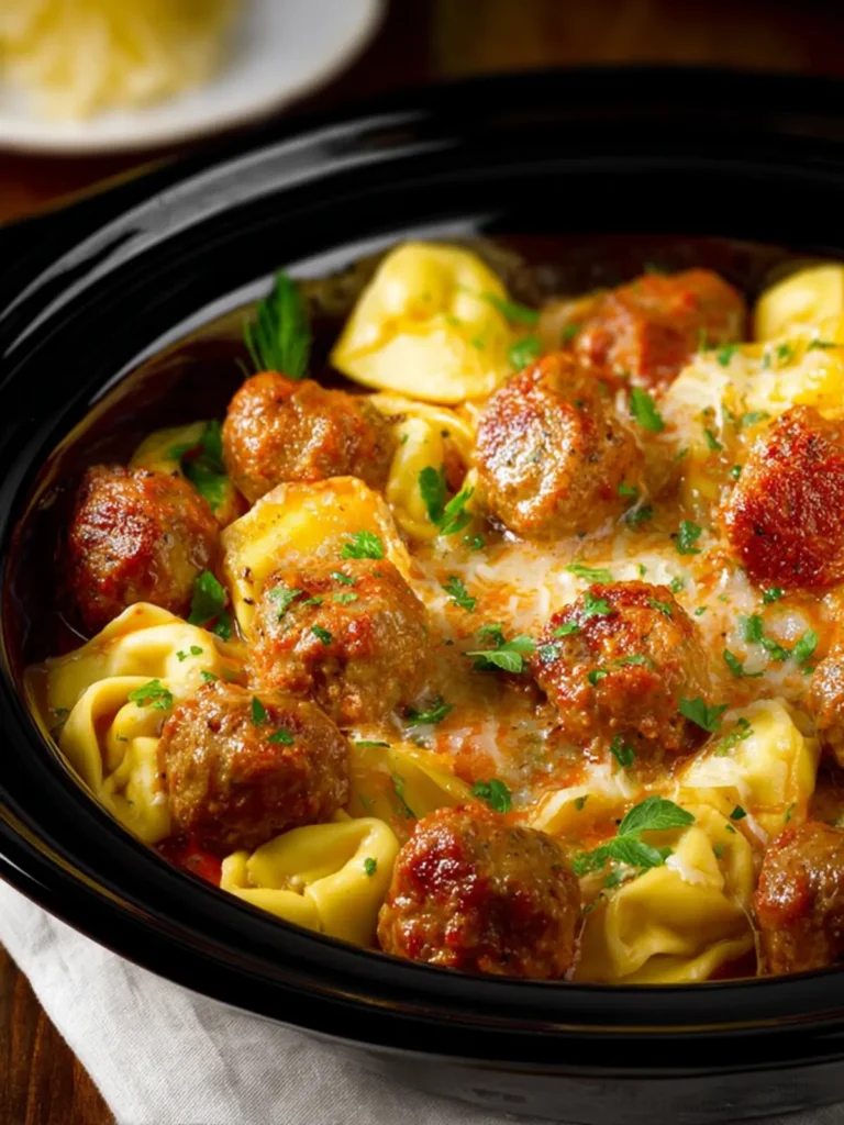 Crock Pot Meatballs and Tortellini First Image