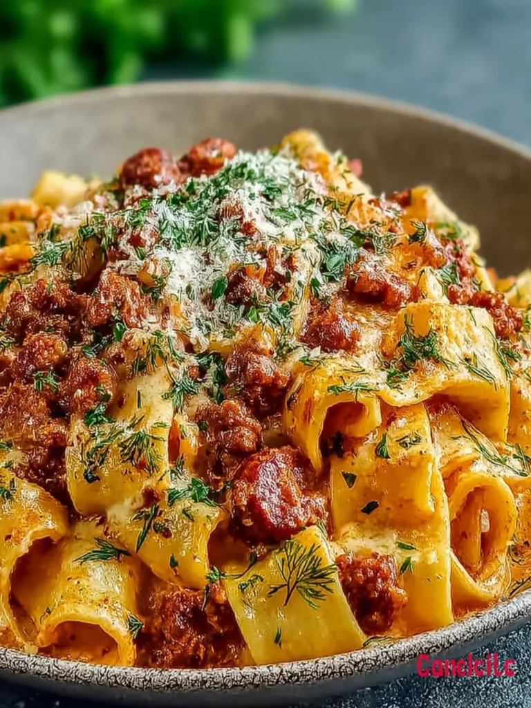 Creamy Calabrian Chili Pappardelle with Sausage & Fennel First Image