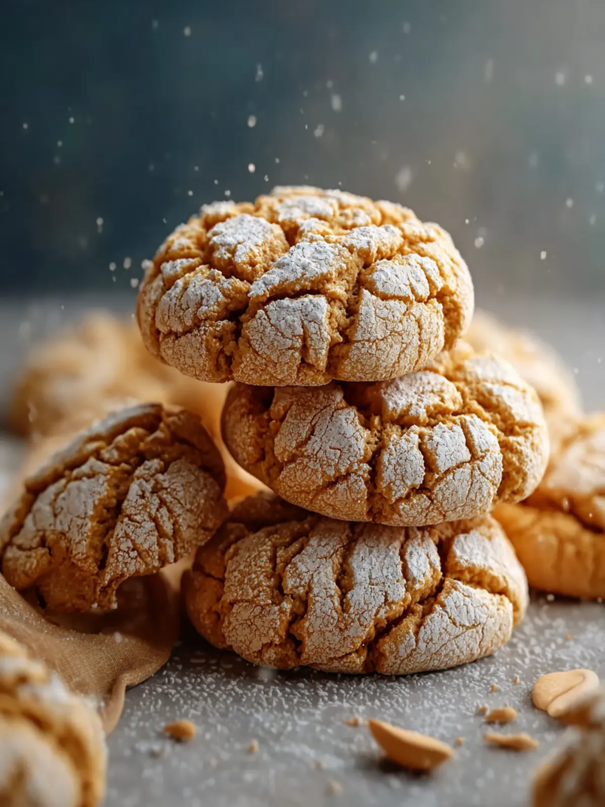 Peanut Butter Crinkle Cookies First Image