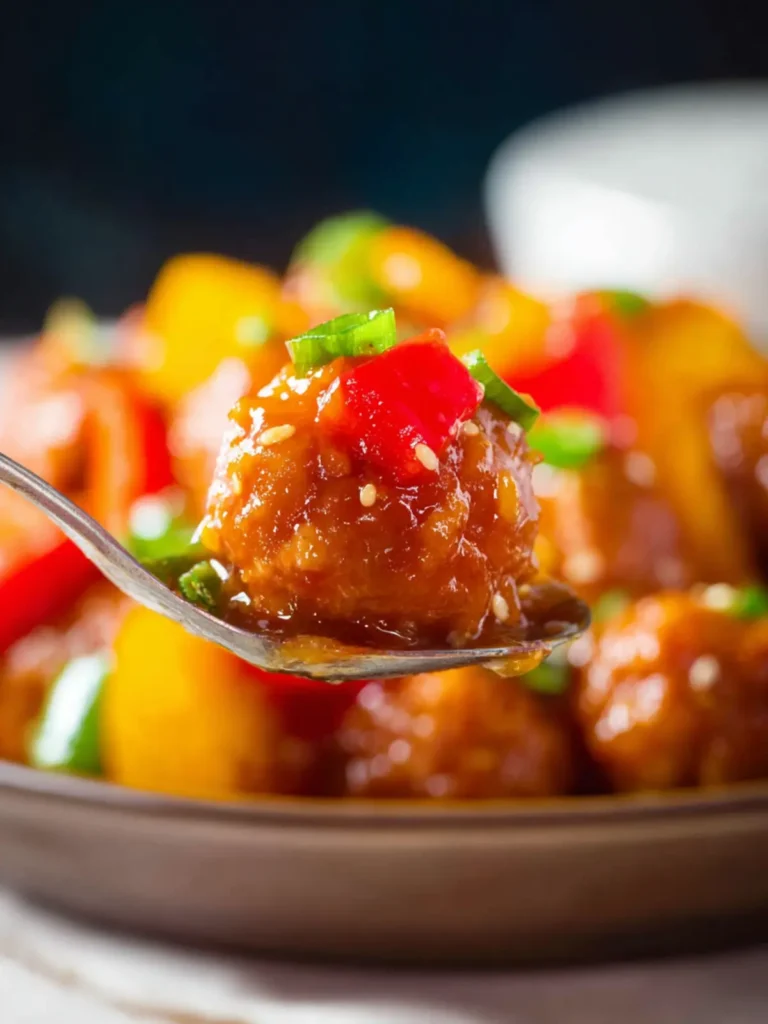 Slow Cooker Sweet and Sour Meatballs First Image