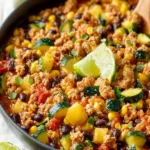 Ground Turkey Skillet with Zucchini, Corn, Black Beans and Tomato First Image