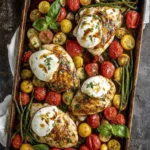 Chicken Caprese Sheet Pan Dinner First Image