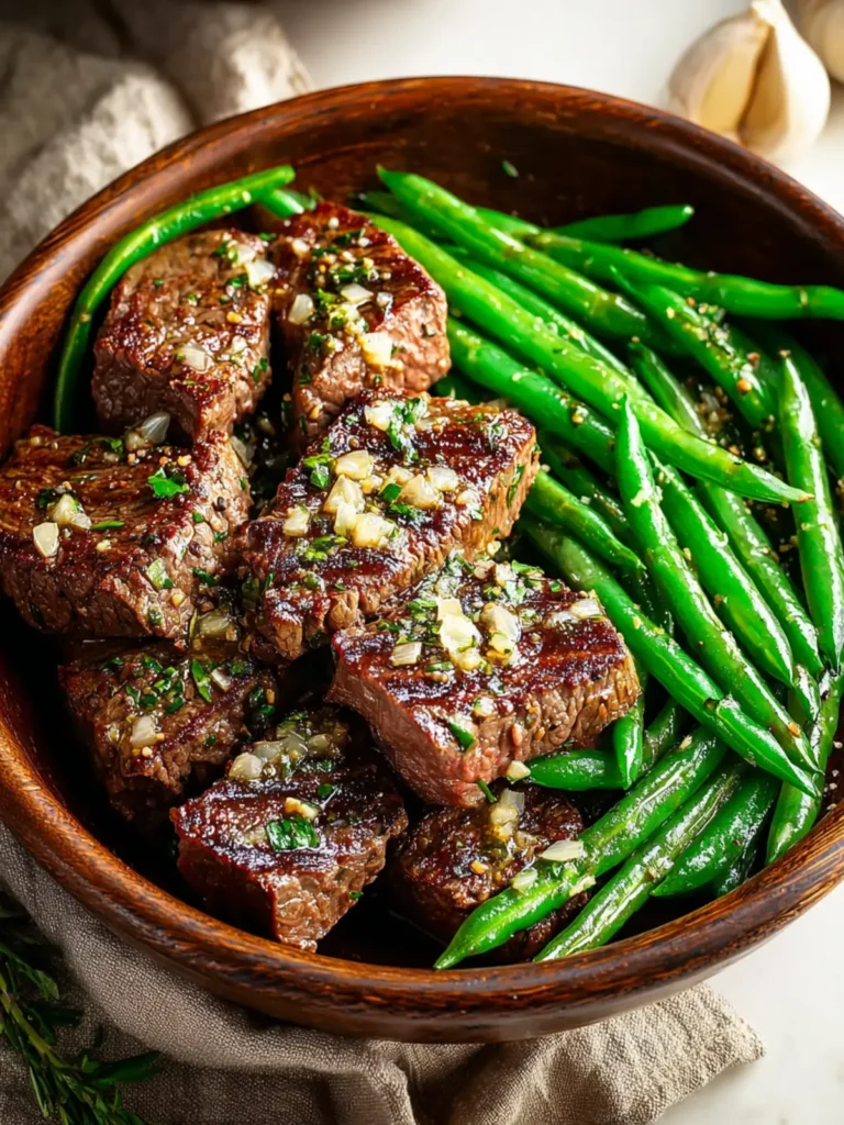 Garlic Butter Steak and Green Beans First Image