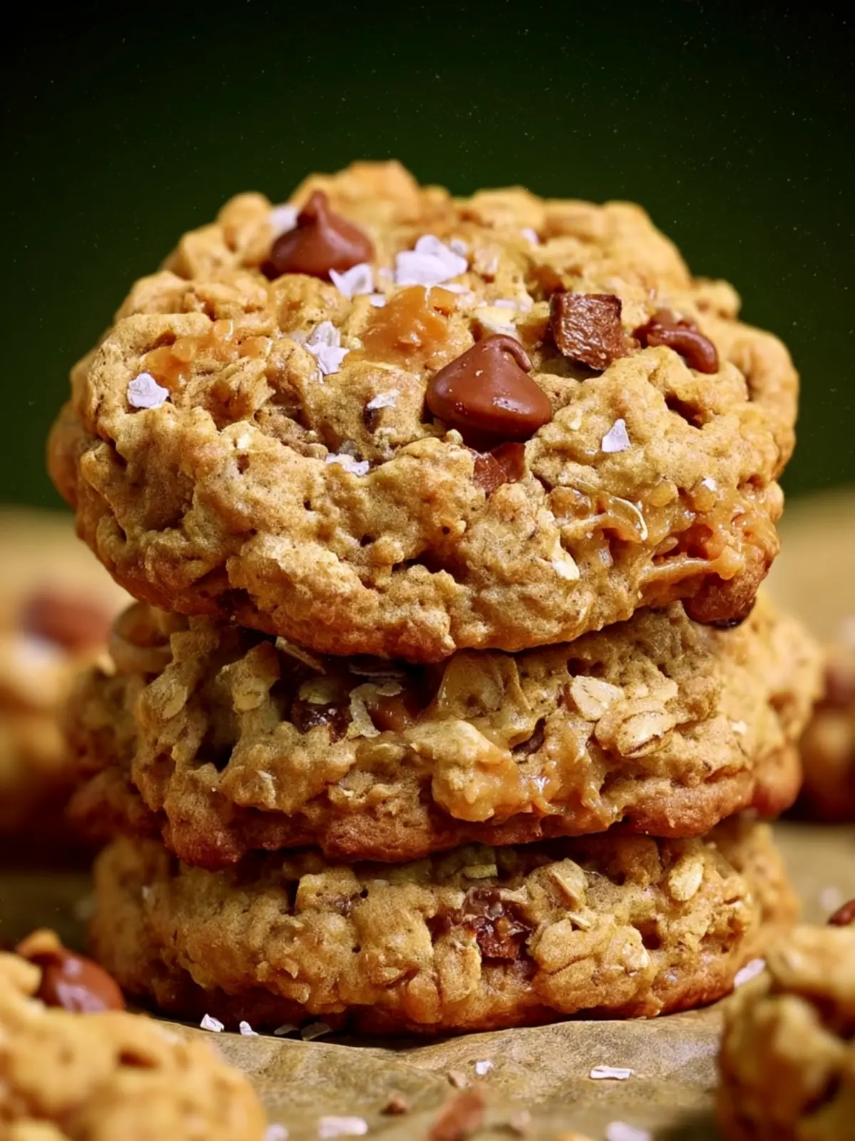 Loaded Peanut Butter Oatmeal Cookies First Image