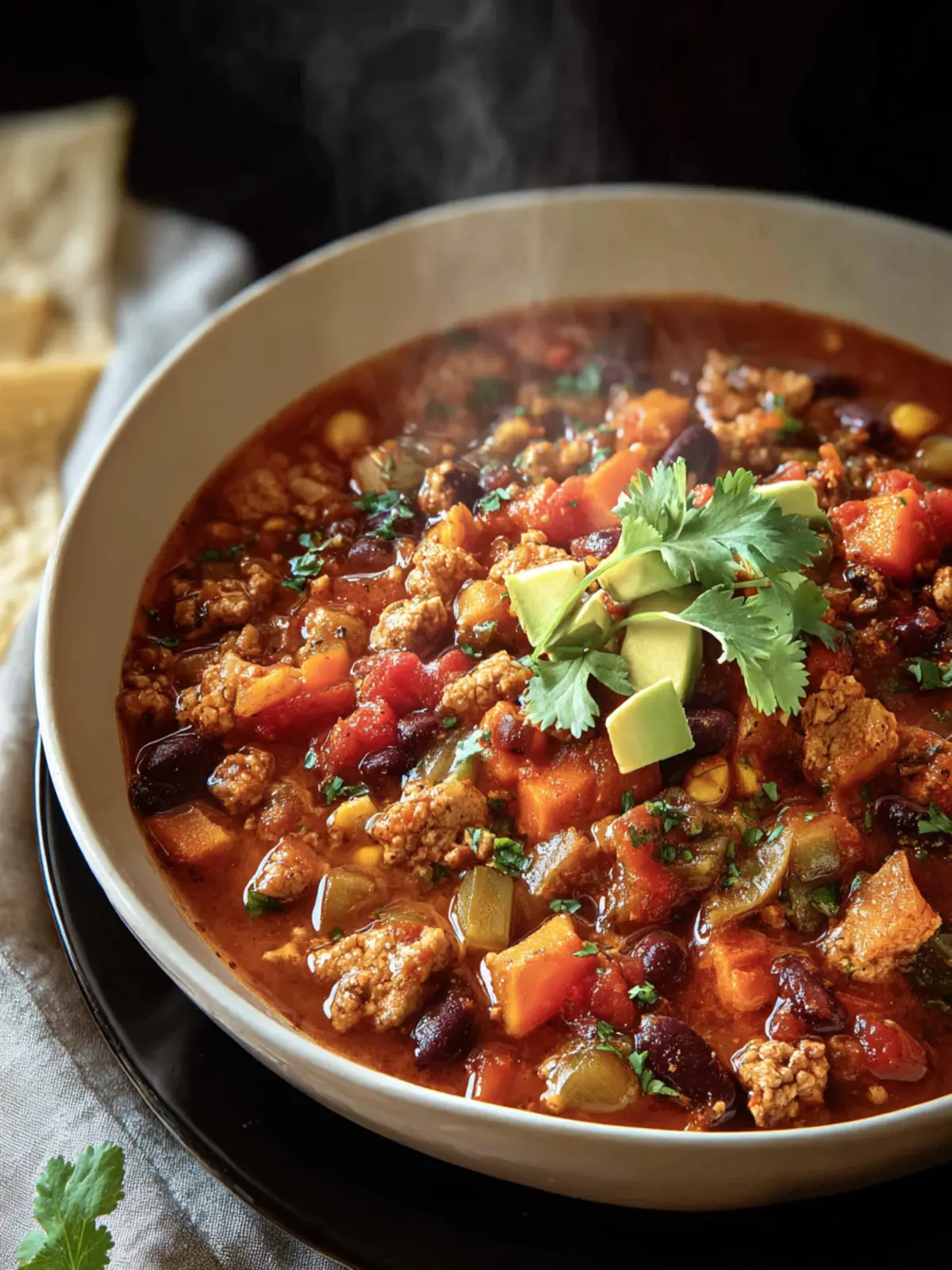 Hearty Turkey Vegetable Chili, Dietitian Recipe First Image