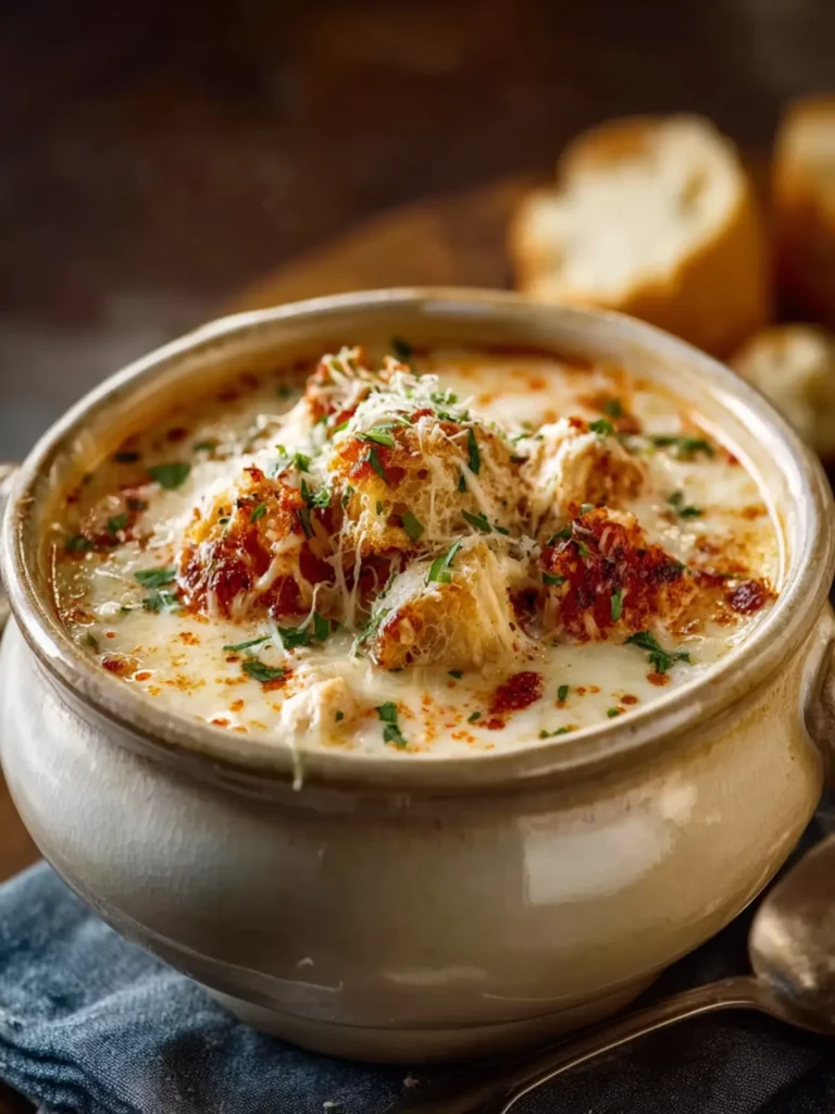 Crock Pot Creamy Chicken Parmesan Soup First Image