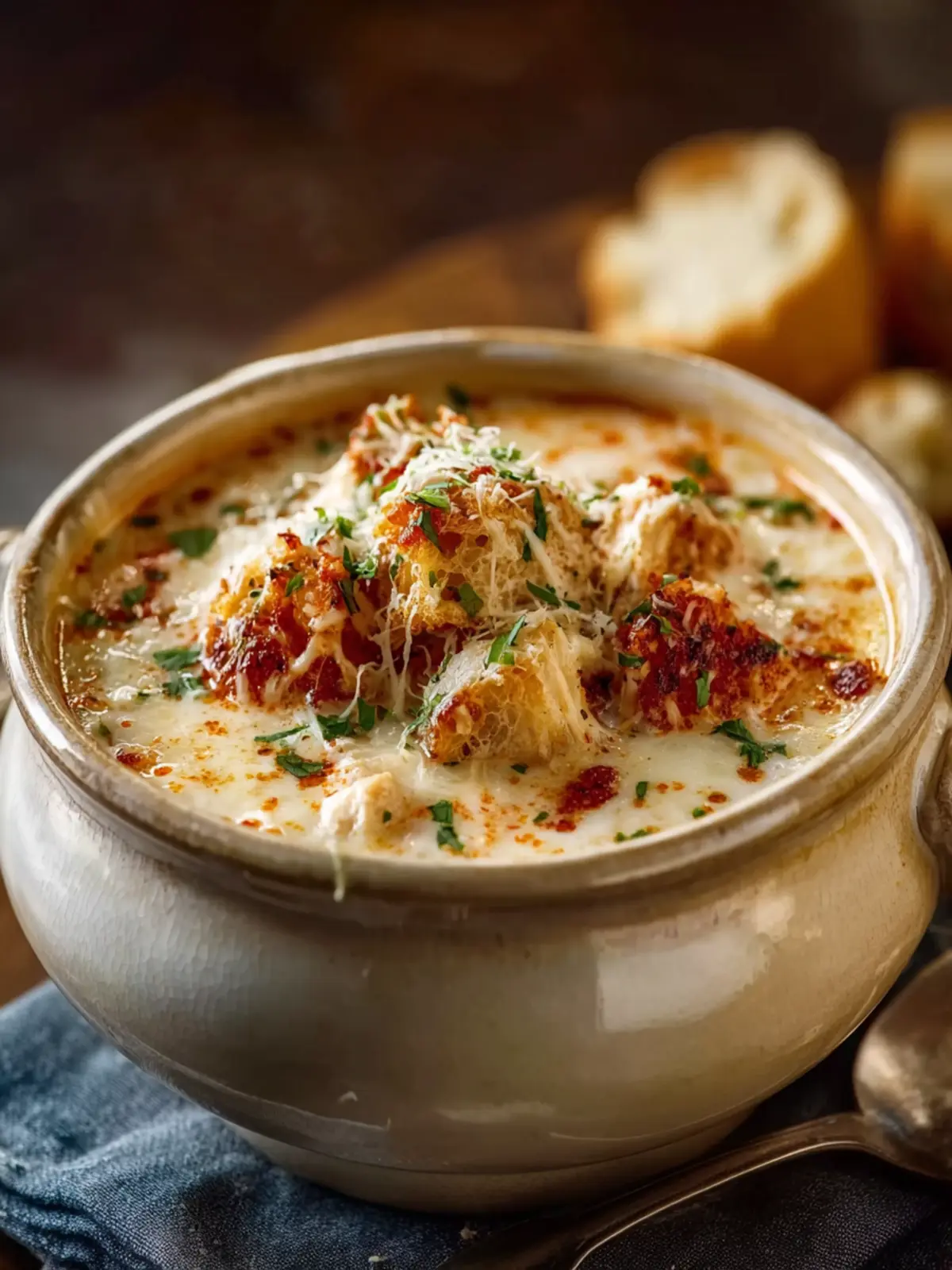 Crock Pot Creamy Chicken Parmesan Soup First Image