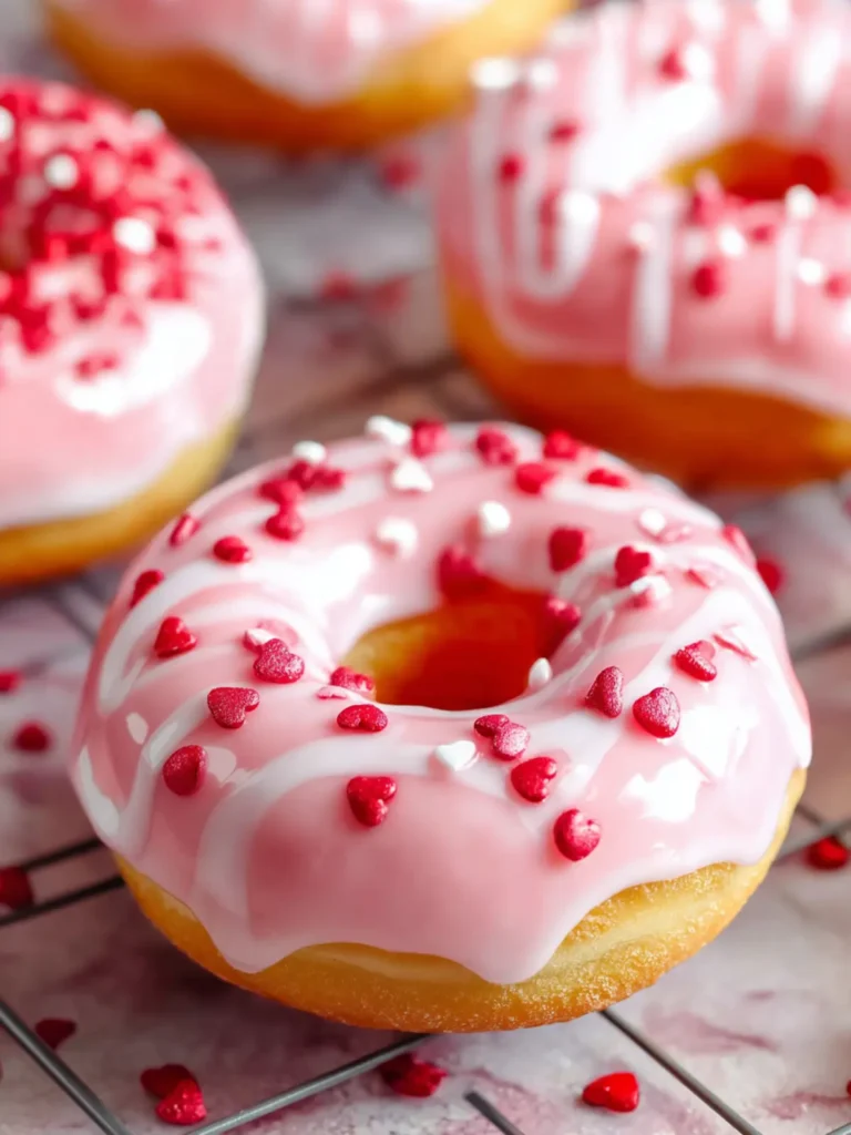 Irresistible Valentine Baked Donuts with Vanilla Glaze First Image