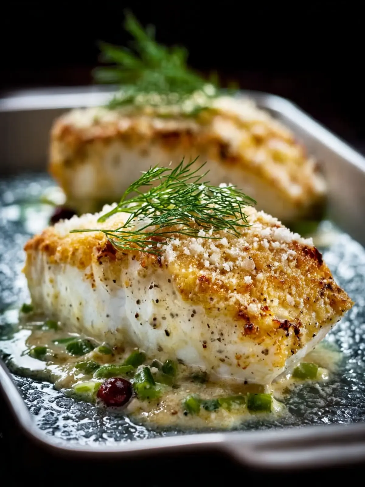 Baked Halibut (with Sour Cream, Parmesan, and Dill) First Image