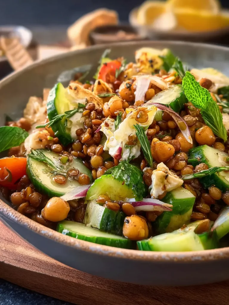 Balsamic Marinated Lentil Chickpea Salad First Image