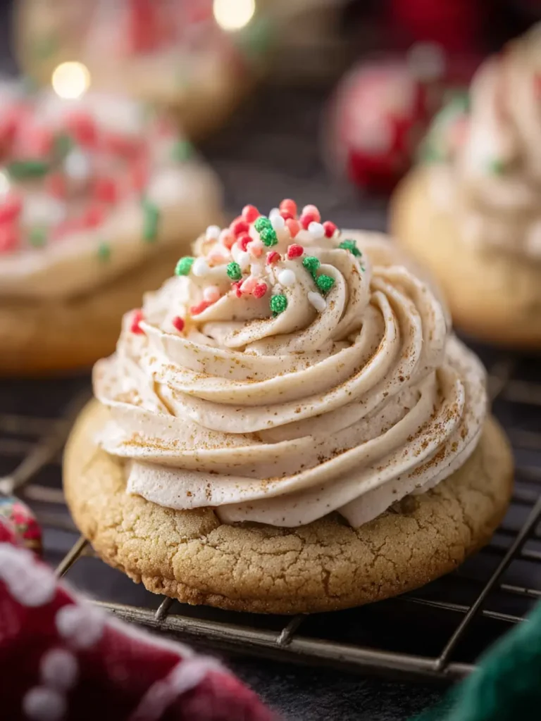 Eggnog Cookie with Eggnog Buttercream Frosting First Image