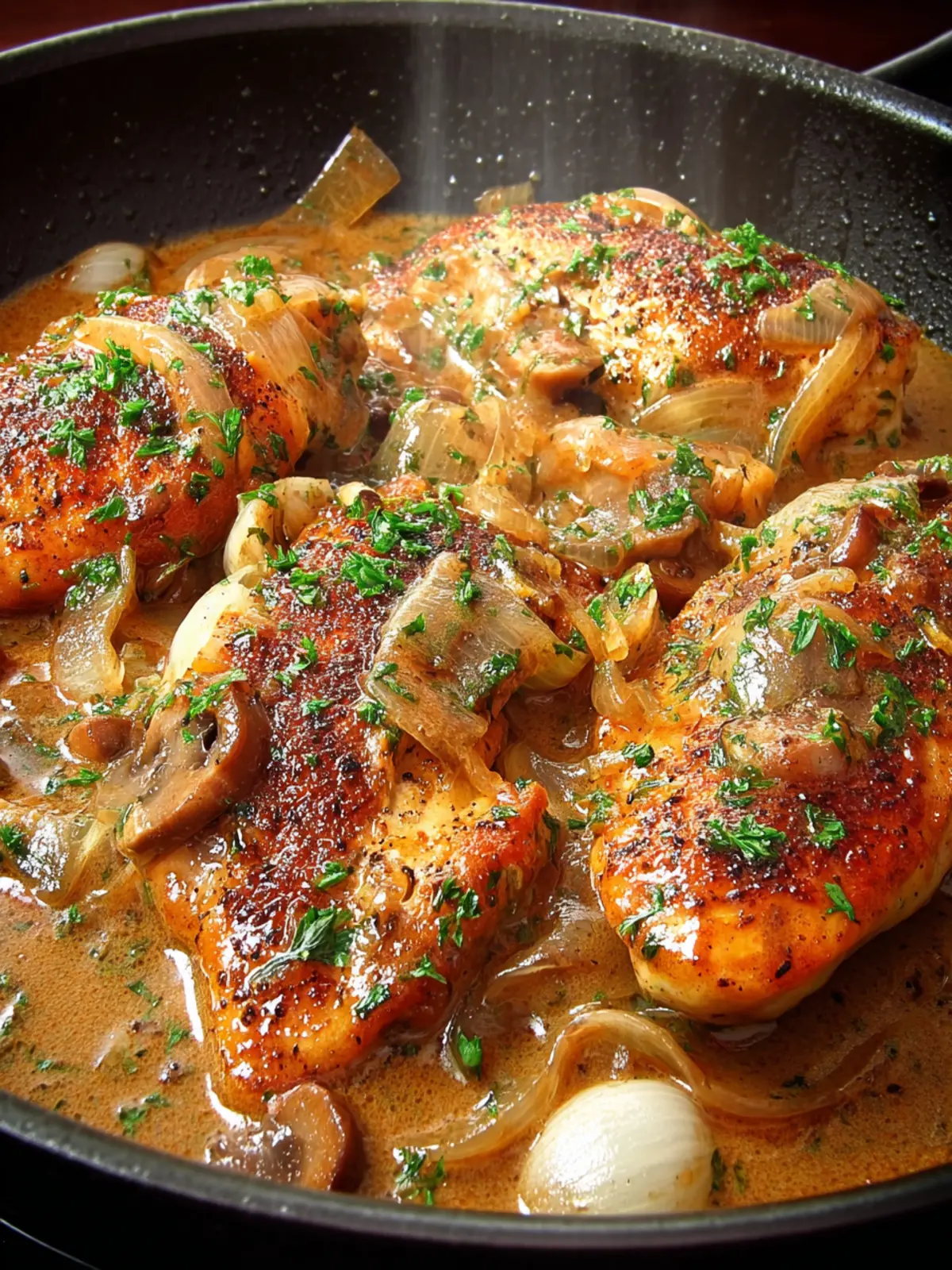 Irresistible Skillet Chicken in Onion Sauce Recipe First Image
