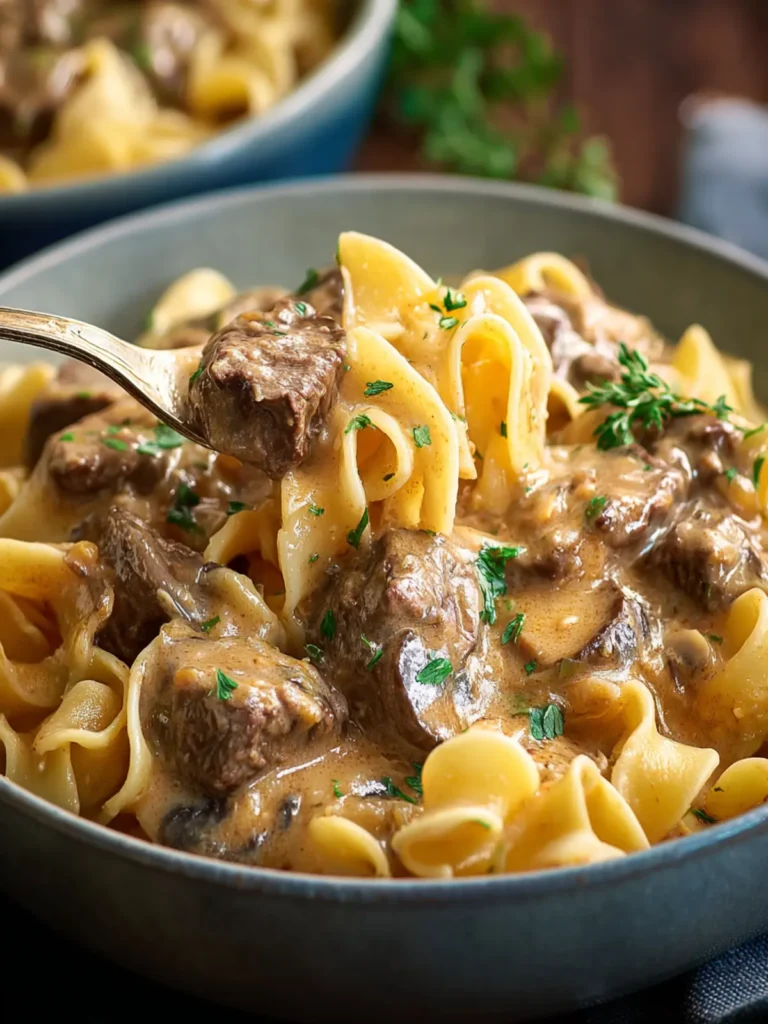 Irresistible Slow-Cooker Beef Stroganoff Recipe Delight First Image