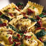 Italian Ravioli with Spinach, Artichokes, Capers, Sun-Dried Tomatoes First Image