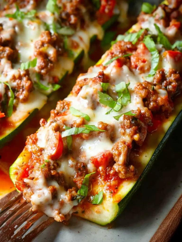 Italian Sausage Zucchini Boats First Image