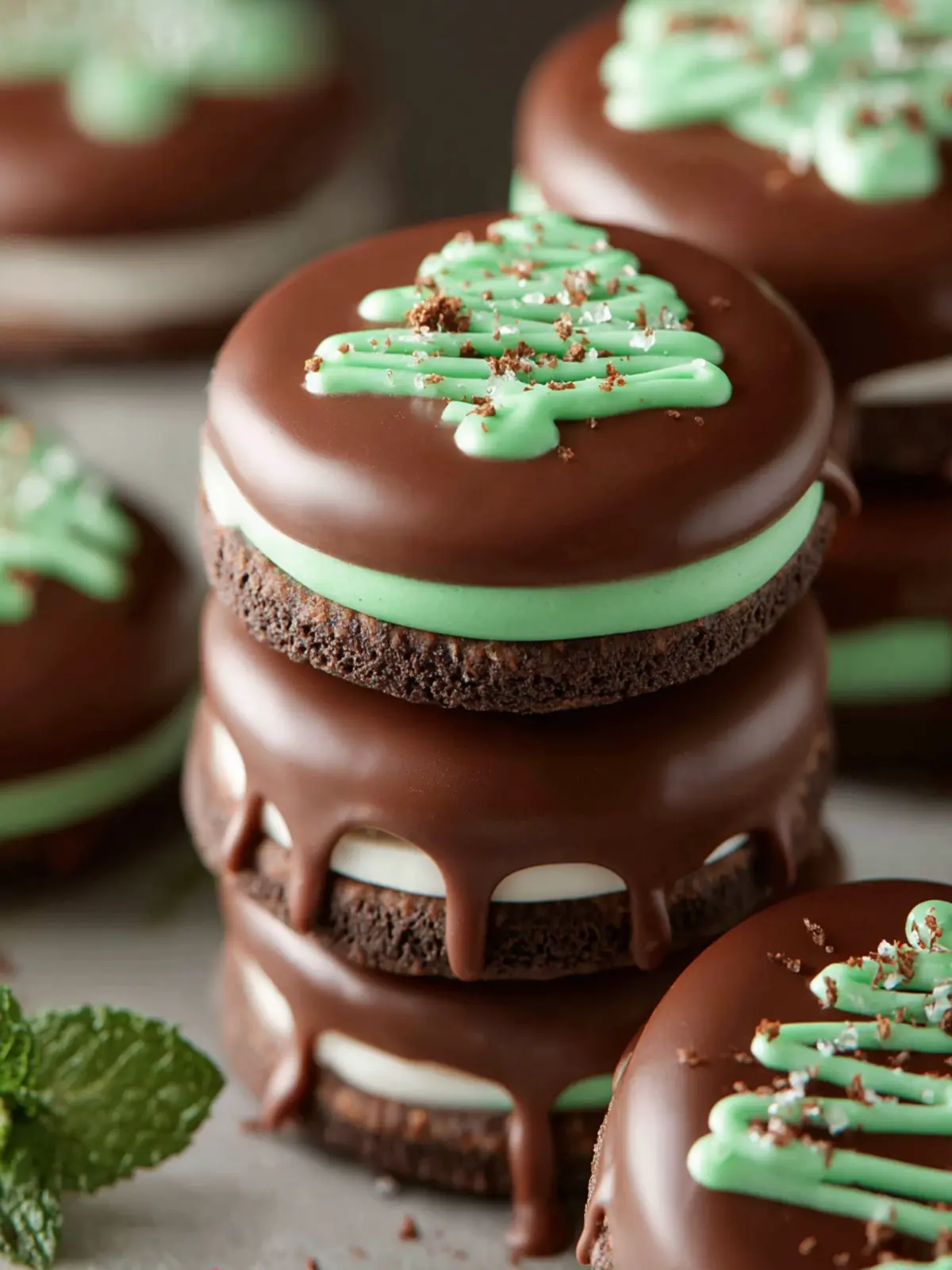 Mint Chocolate Dipped Oreos First Image