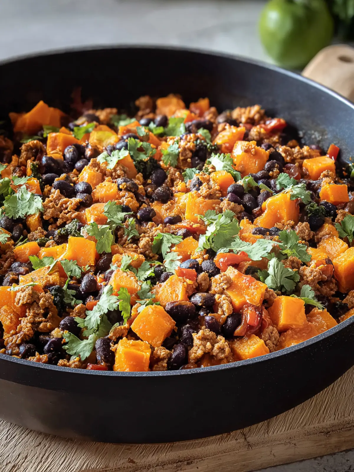 Sweet Potato Turkey Skillet with Black Beans, One Pan First Image