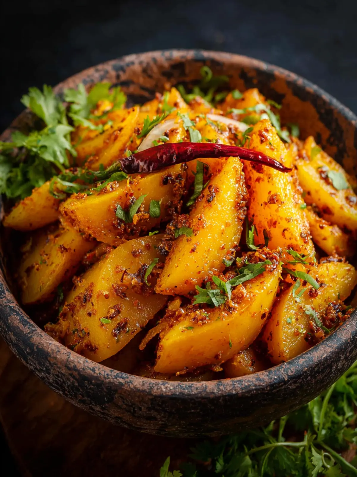 Achari Aloo Recipe (Indian Pickle-Spiced Potato Curry) First Image