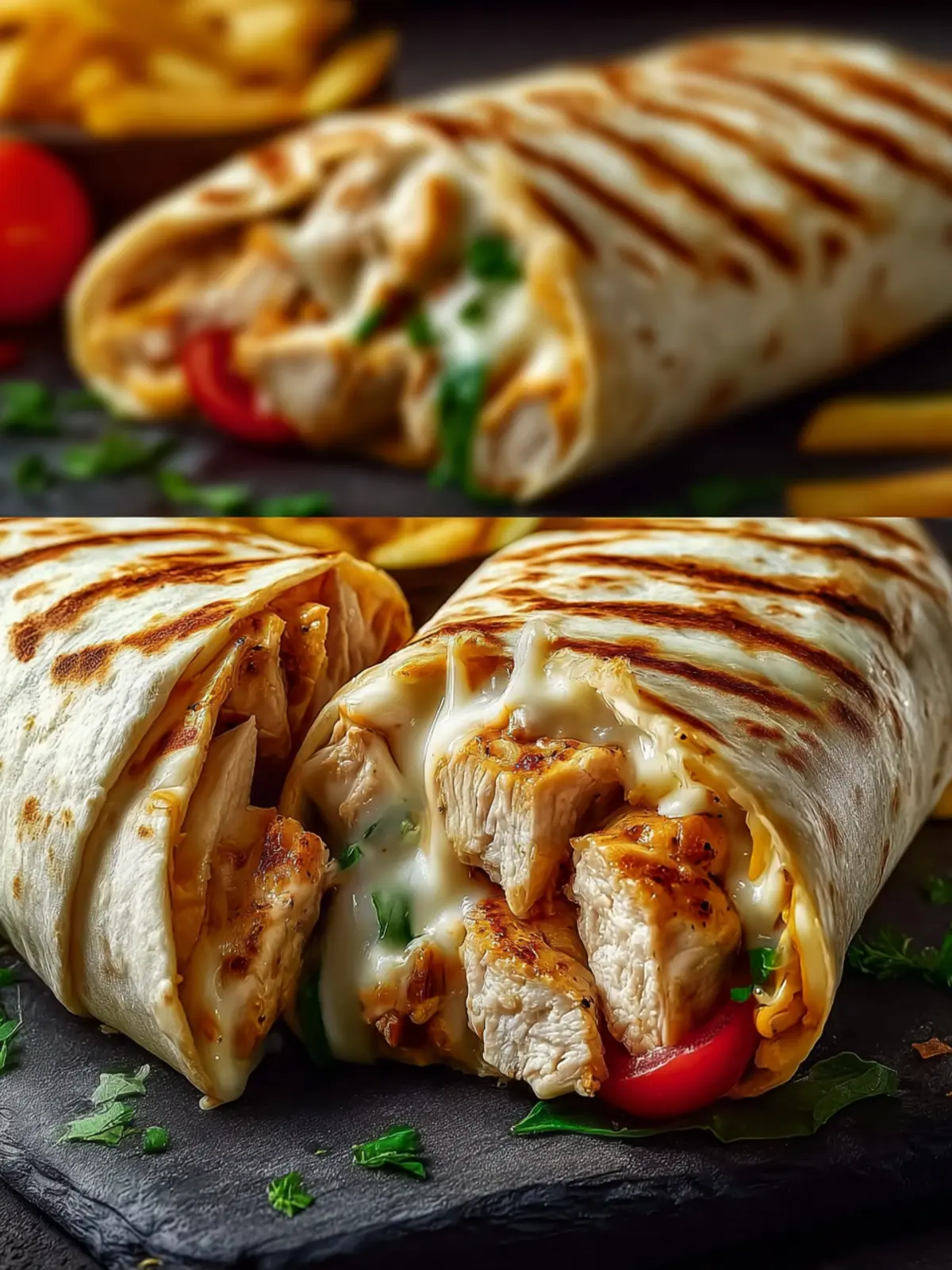 Cheesy Garlic Chicken Wraps First Image