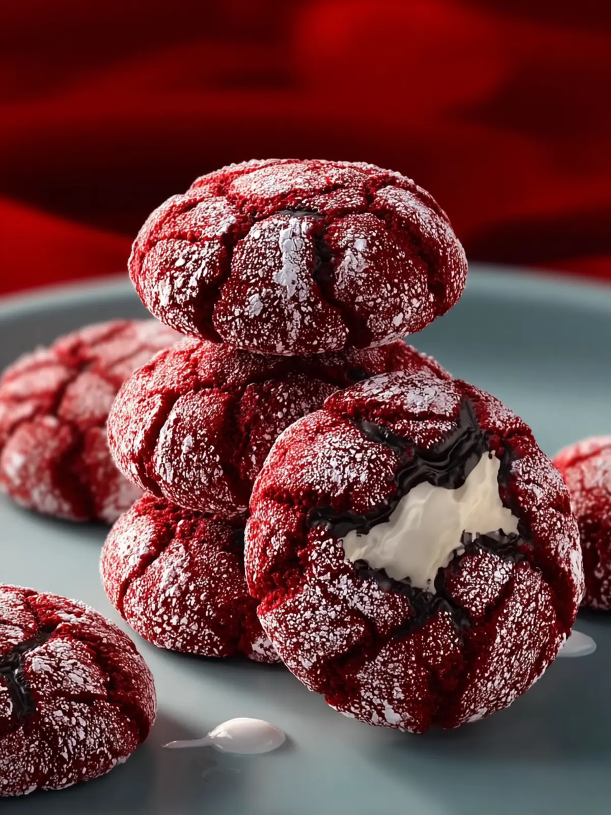 Quick Red Velvet Crinkle Cookies First Image