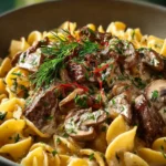 Simple Leftover Roast Beef Stroganoff First Image