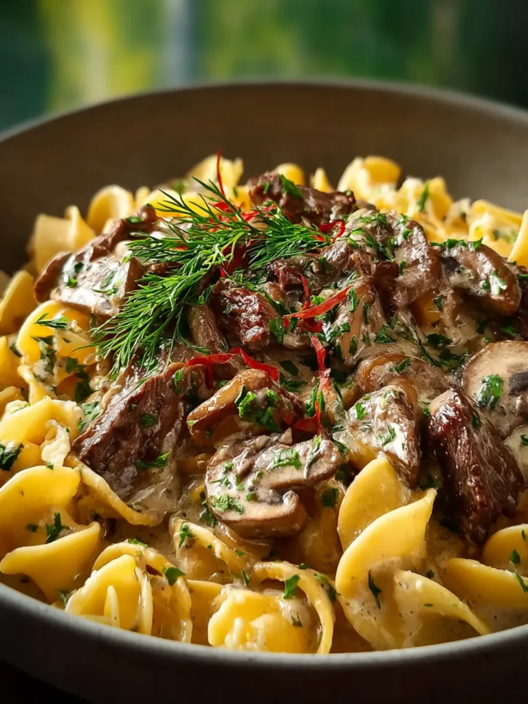 Simple Leftover Roast Beef Stroganoff First Image