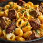 cajun steak bites cheesy shells First Image