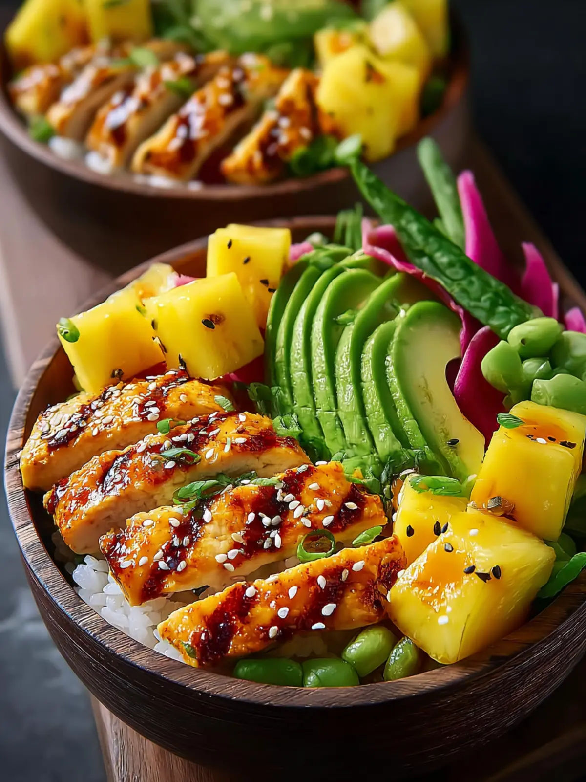 pineapple avocado chicken bowls First Image